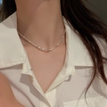 Irregular silver geometric necklace for women in minimalist metallic design - Geometric Polygon (Silver)