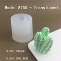 Translucent silicone cactus mold for candles with 3.3x3.2x5cm mint green finished craft - Model 8750 / Translucent