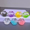 Porte-clés patte de chat remplis de liquide avec perles lumineuses et paillettes - Patte de chat