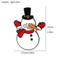 Cute enamel snowman brooch pin with size dimensions 37mm x 27mm and 4g weight - Snowman