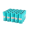 Teal degradable dog waste bags with cartoon prints in a 20-roll bulk package - Solid Color Without Print / 1.5mil Blue Big Dog Print (Paper Core)