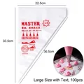Poches à douille jetables épaisses de grande taille 100pcs pour décoration - Grand Avec Impression 100pcs