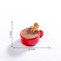 Miniature gingerbread man in red mug figurine for Christmas DIY winter snow scenes - 16# Coffee Cup
