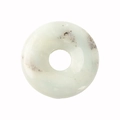 Natural light green agate doughnut pendant with unique texture for DIY jewelry making - Amazonite