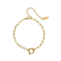 Bracciale a catena a graffetta in acciaio inossidabile dorato con fibbia a molla - Bracciale a Catena con Fermaglio con Chiusura Marinaia