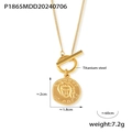 Collana in acciaio al titanio placcato oro 18k con ciondolo ritratto vintage e chiusura OT - Ciondolo Moneta Ritratto (P1865) / Collana Oro
