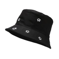 Bob unisexe en toile noire avec broderie de football pour protection solaire - M(56-58cm) / Noir