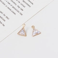 Coppia di ciondoli a triangolo dorati con zircone trasparente per orecchini e gioielli DIY - 23# Triangolo Ciondolo Singolo (7*9mm)