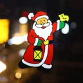 Christmas Santa Claus window sticker holding a lantern and star with festive bokeh lights - Santa Claus with Bird and Lantern