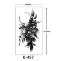 Waterproof temporary tattoo sticker with moon and floral design for women style K-457 - K-457-Moon & Floral