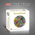 1000-piece round puzzle featuring vibrant mandala art for adults and kids aged 12+ - Ethnic