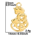 Colgante de gato en acero dorado con corazón incluyendo dimensiones y peso del objeto - Solo Colgante (Sin Cadena) / Dorado