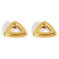Minimalist 18K gold plated stainless steel hollow triangle stud earrings in gold - Hollow Triangle