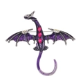 Deep purple winged dragon brooch with red gemstones and sparkling white rhinestones - Deep Purple (AL1573-C)