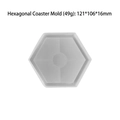 Hexagonal silicone resin mold for DIY coasters, weight 49g, size 121x106x16mm - Single Hexagon J-145