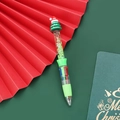 Christmas multi-color ballpoint pen with green quicksand and Xmas tree topper - New Style - Hat Tree
