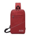 Weinrote strapazierfähige Brusttasche mit verstellbarem Gurt und Reflexstreifen - Rot