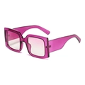 Fashionable oversized square sunglasses with transparent purple frame and gradient pink lenses - Black with Dots / Purple Frame Gradient Pink Lens