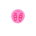 Pink silicone baby shoes mold for fondant cake decorating and DIY chocolate making - 2# Baby Shoes & Bow / Pink