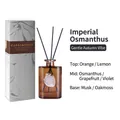 Agate stone reed diffuser set with Sweet Osmanthus scent and brown glass bottle - Deep Coffee Bottle / Osmanthus