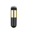 Close-up of dual-tone soft bristles and gold ferrule of a professional makeup brush - Black/Gold