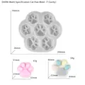 Détails du moule en silicone à 7 cavités en forme de patte de chat pour résine DIY - D4096-Moule Patte de Chat Multi-Tailles 7 Cavités (Translucide)