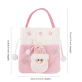 Pink Santa Christmas gift bag with velvet texture and glitter snowflake details, size 19x31cm - Pink White Patchwork Apple Bag Santa