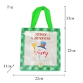 Grüne karierte Weihnachtsgeschenktüte aus Vliesstoff mit Schneemann und Merry Christmas - Schneemann Grüne Tasche