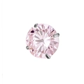 Piercing de labio con circonita rosa brillante y montura de titanio de cuatro garras en blanco - Rosca 0,9mm (Sin Barra) / Rosa (Cabeza 6mm)