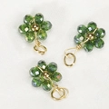 Ciondoli a fiore in cristallo verde con perle sfaccettate per la creazione di gioielli - Verde