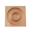 Square pine wood display tray with double circular grooves for beaded bracelets - Beech Wood / Beech Square (10x10x2cm)