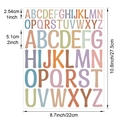 Detail von bunten wasserfesten Vinyl-Alphabet-Aufklebern in 1 und 2 Zoll Größe - 22*27.5cm / Morandi Farbe