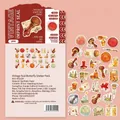 Vintage Imprint sticker pack with 30 waterproof synthetic paper retro floral decals - XCC028 Vintage Imprint - 30 Sheets/Pack