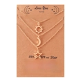 Dreilagige goldene Edelstahlkette mit Anhängern aus Sonne, Mond und Sternen für Damen - Sonne Mond Stern Karte / Gold