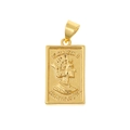 Golden Elizabeth II relief rectangle pendant in 18K gold plated copper jewelry - DZ1-2 Elizabeth II Rectangular Pendant