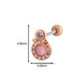Rose gold butterfly stud earring with pink opal and zircon in 0.88cm length - 2# Rose Gold (Pink Opal & Bow)