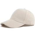 Classic cream white corduroy baseball cap with vintage ribbed texture and minimalist design - Adjustable / Off White