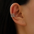 Gothic silver skull hand ear cuff for women with a vintage skeleton design - Antique Silver (14)