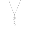 Silver zodiac necklace with gothic Gemini pendant on minimalist stainless steel chain - Silver Gemini