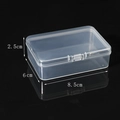 Transparent plastic storage box for jewelry with dimensions 8.5x6x2.5cm on black background - 8.5 Rectangular Box (8.5*6*2.5cm)