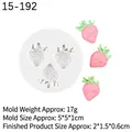 Stampo in silicone a fragola con tre cavità per candele fai-da-te e decorazioni - 1# 15-192 / Grigio