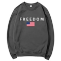 Sweat à capuche unisexe gris foncé avec imprimé Freedom et drapeau, taille M - Gris foncé