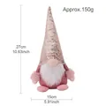 Pink sequin Christmas gnome plush doll dimensions 27x15cm for home holiday decoration - Pink Sequin Male Rudolph Gnome