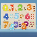 Wooden educational 0-9 number puzzle with easy-grip pegs and colorful illustrations - Numbers 0-9