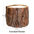 Natural wood bark flower bucket with inner lining, large size 12.5x10cm for Christmas decor - Bark Bucket (large Size) - One; Multiple Sizes Available.