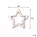Star-shaped silver zinc alloy spring hook keychain clasp with 3cm dimensions and 5.5g weight - 30mm Pentagram Spring Ring / Silver