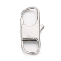 Polierter Edelstahl Karabinerverschluss in Silber für Armbänder und Ketten DIY Schmuck - Minimalistischer Quadratischer Stil (KLJ6295-Z)