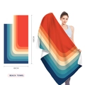 Retro rainbow striped microfiber beach towel 80x160cm quick dry absorbent towel - Retro Multi-color Stripes (STJ202322) / 160x80cm