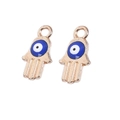 Ciondoli Mano di Fatima dorati con smalto blu Evil Eye, accessori per gioielli vintage - Stile 7-Mano di Fatima Oro Occhio Blu