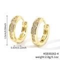 Orecchini a cerchio dorati con zirconi trasparenti, misura 1,5 cm per un look retrò - Stile Zirconia Bianca 1,5 cm (KSE00262-4)